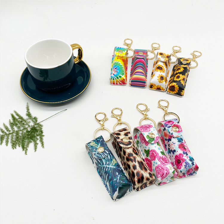 Wholesale 10PCS Lipstick Leather Case Keychain Pendant